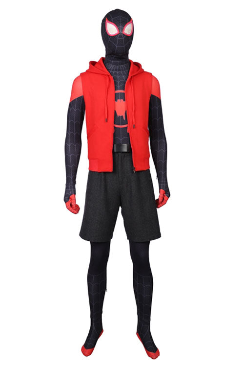 スパイダーマン スパイダーバース スパイダーマン マイルズ モラレス 黒人男性バージョン ハロウィン コスプレ衣装 ボディスーツ