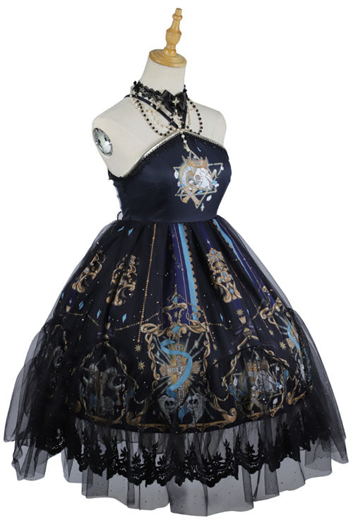Black God's Salvation Lace Ruffled Gothic Lolita JSK Strapless Dress