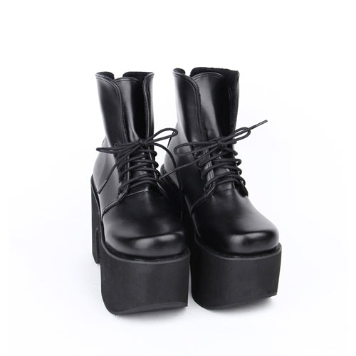 Black Platform Heel Classic Lolita Boots