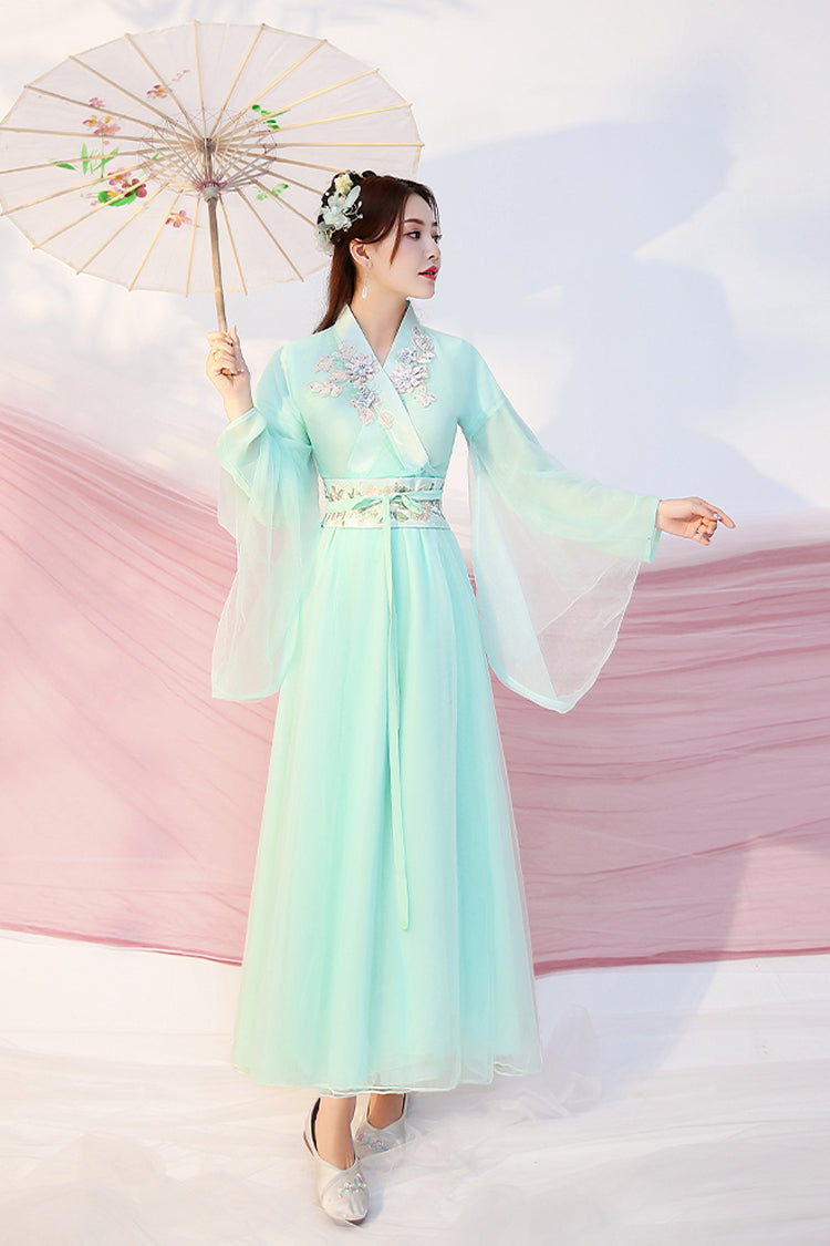 中国古代スタイルの妖精エアダンスパフォーマンス漢服ドレス