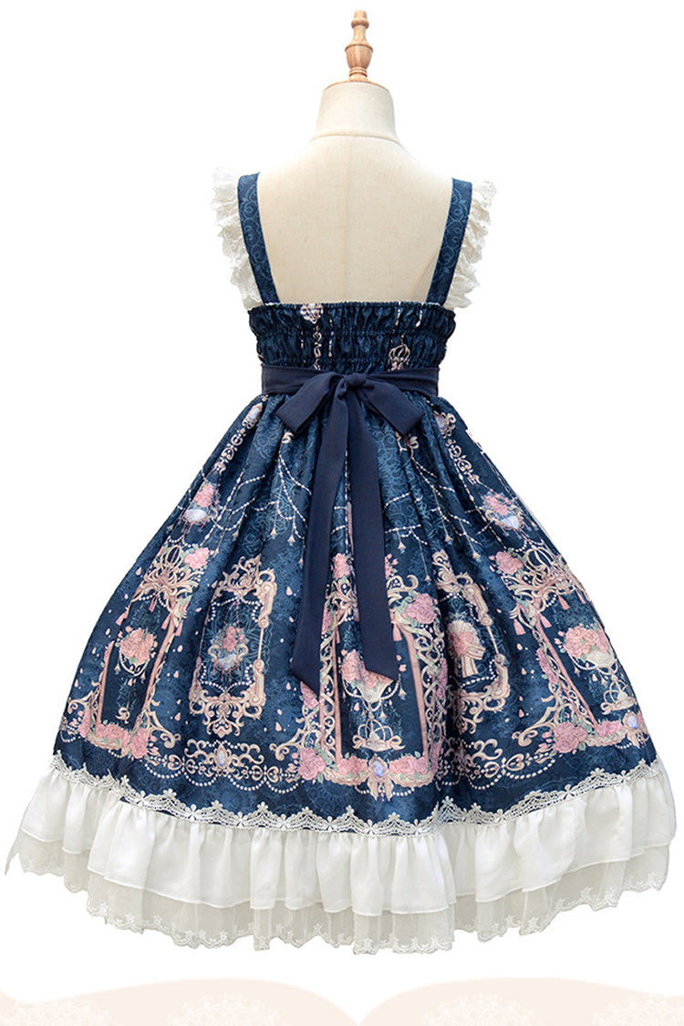 Headbow Ruffled Princess Crown Print Cardigan Sweet Lolita JSK Tiered Dress