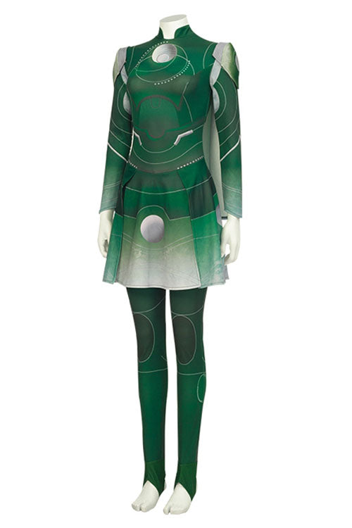 Eternals Sersi Green Bodysuit Battle Suit Halloween Cosplay Costume Full Set