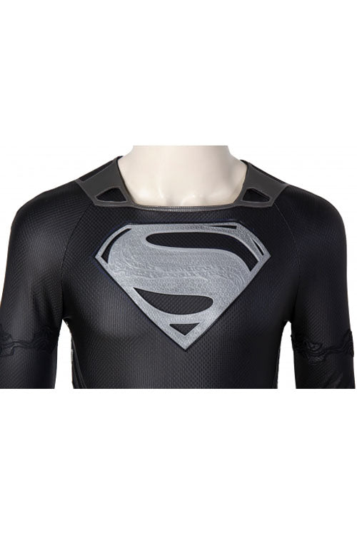 Zack Snyder's Justice League Superman Clark Kent Black Battle Suit Halloween Cosplay Costume Full Set