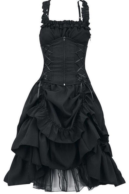 Black Strapless Gothic Lolita JSK Dress