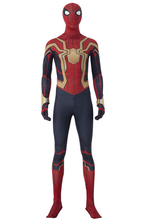 Spider-Man No Way Home Iron Spider-Man Peter Parker Red Battle Suit Halloween Cosplay Costume Full Set