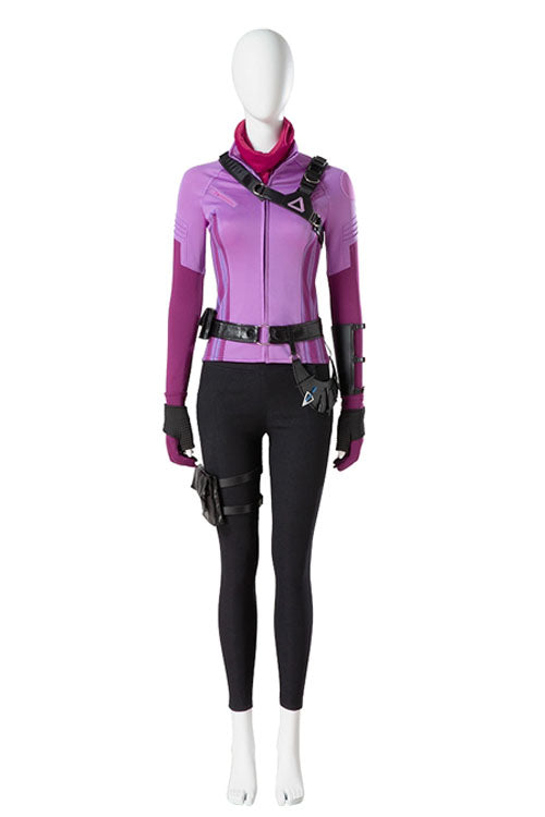 TV Drama Hawkeye Kate Bishop Purple Top Suit Halloween Cosplay Costume Full Set
