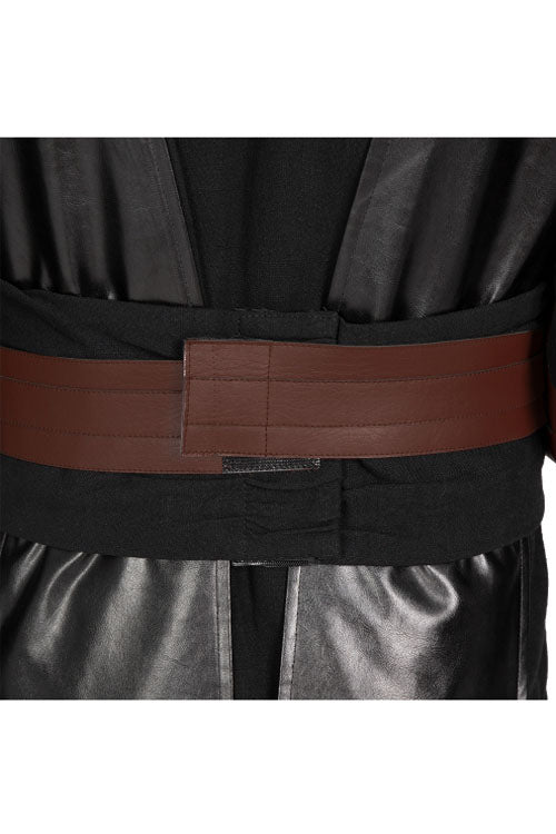 TV Drama Obi-Wan Kenobi Anakin Skywalker Black Outfit Halloween Cosplay Costume Accessories Brown Belt