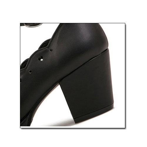 Bowknot Heart-shaped Hollow Out Lolita High Heel Shoes