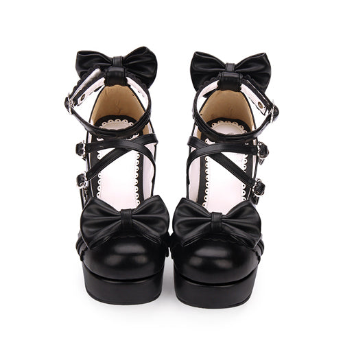 Bowknot Round-toe Sweet Lolita High Heel Shoes