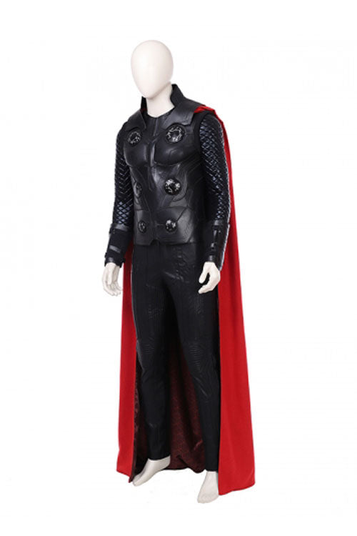 Avengers Infinity War Thor Thor Odinson Black/Red Battle Suit Halloween Cosplay Costume Full Set