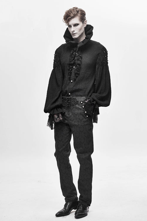 Black Party Up Fancy Patterned Gothic Mens Pants
