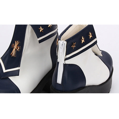 Navy Style Cross Decoration High Heel Sweet Lolita Boots