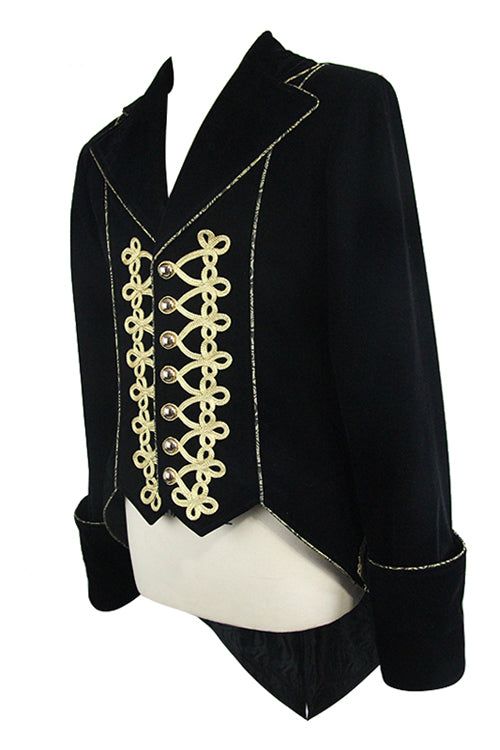 Golden Disc Flowers Hand Embroidered Gothic Mens Coat