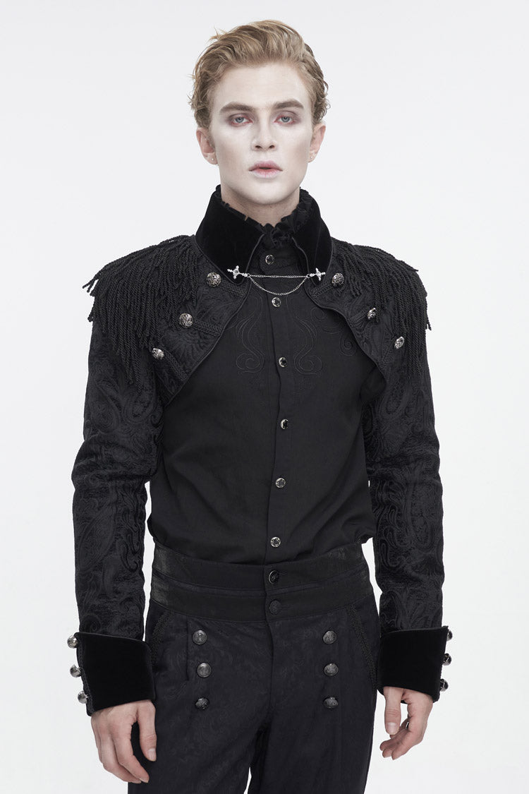 Black Tassels Swallow Tailed Men's Gothic Jacket