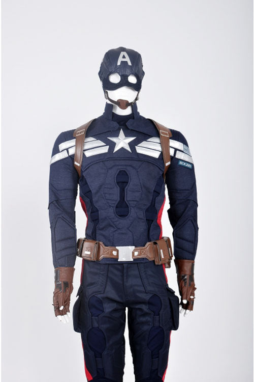 American Captain 2 Steve Rogers Blue Cosplay Costume Full Set