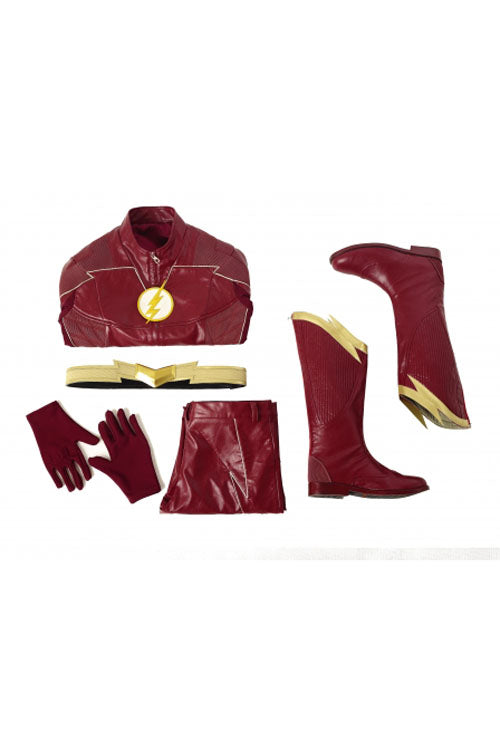 The Flash Season 4 The Flash Barry Allen Red Battle Suit Halloween Cosplay Costume Full Set