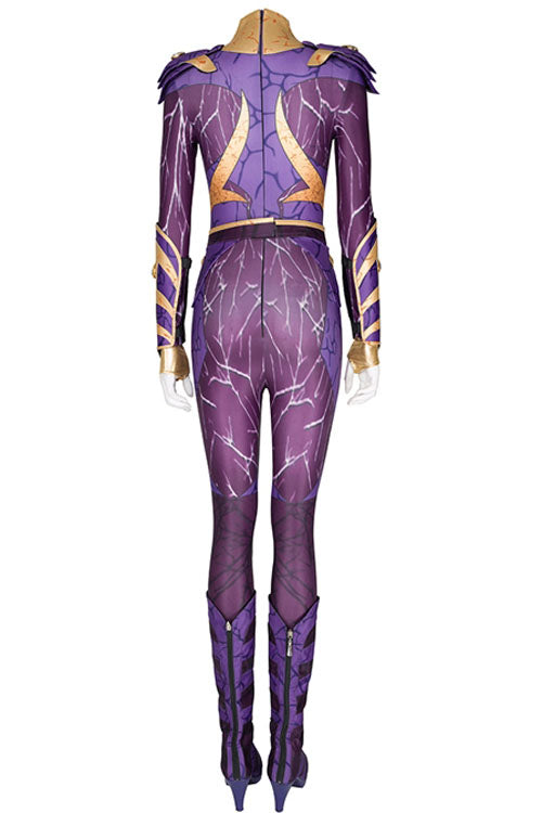Titans Season 3 Starfire Koriand'r Purple Battle Suit Halloween Cosplay Costume Full Set