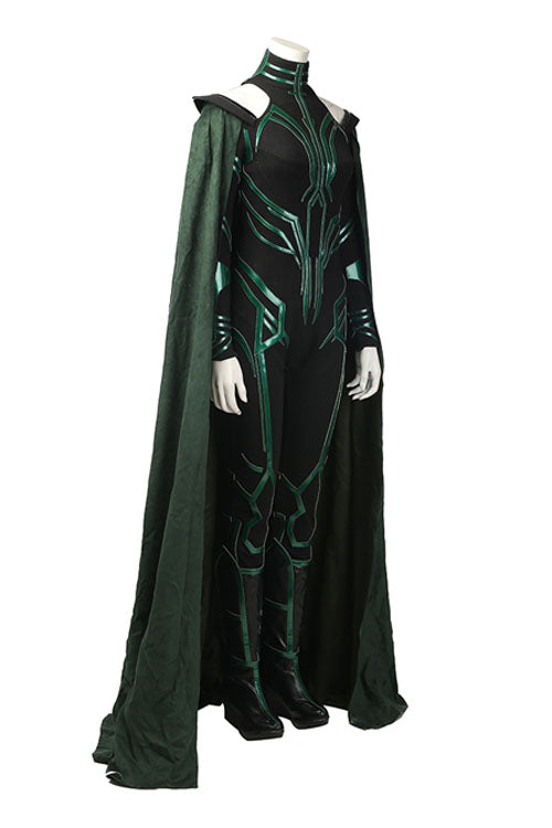 Thor Ragnarok Death Goddess Hela Style B Green/Black Halloween Cosplay Costume Full Set