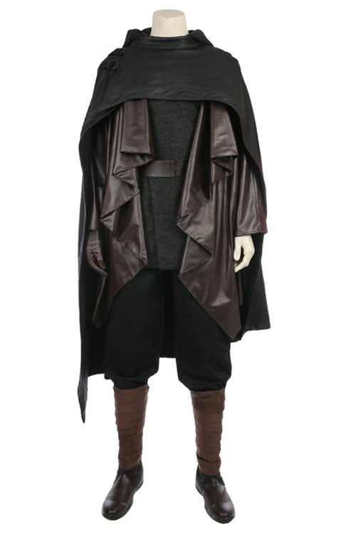 Star Wars The Last Jedi Luke Skywalker Black Cloak Halloween Cosplay Costume Full Set