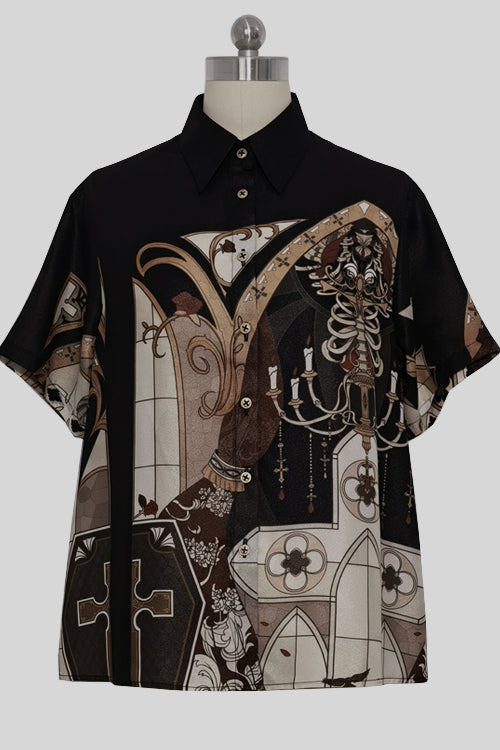 Black Vintage Night Command Rose Thorns Embroidery Ouji Lolita Shorts
