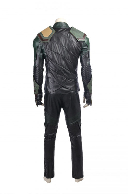 Thor Ragnarok Loki Black Battle Suit Halloween Cosplay Costume Full Set