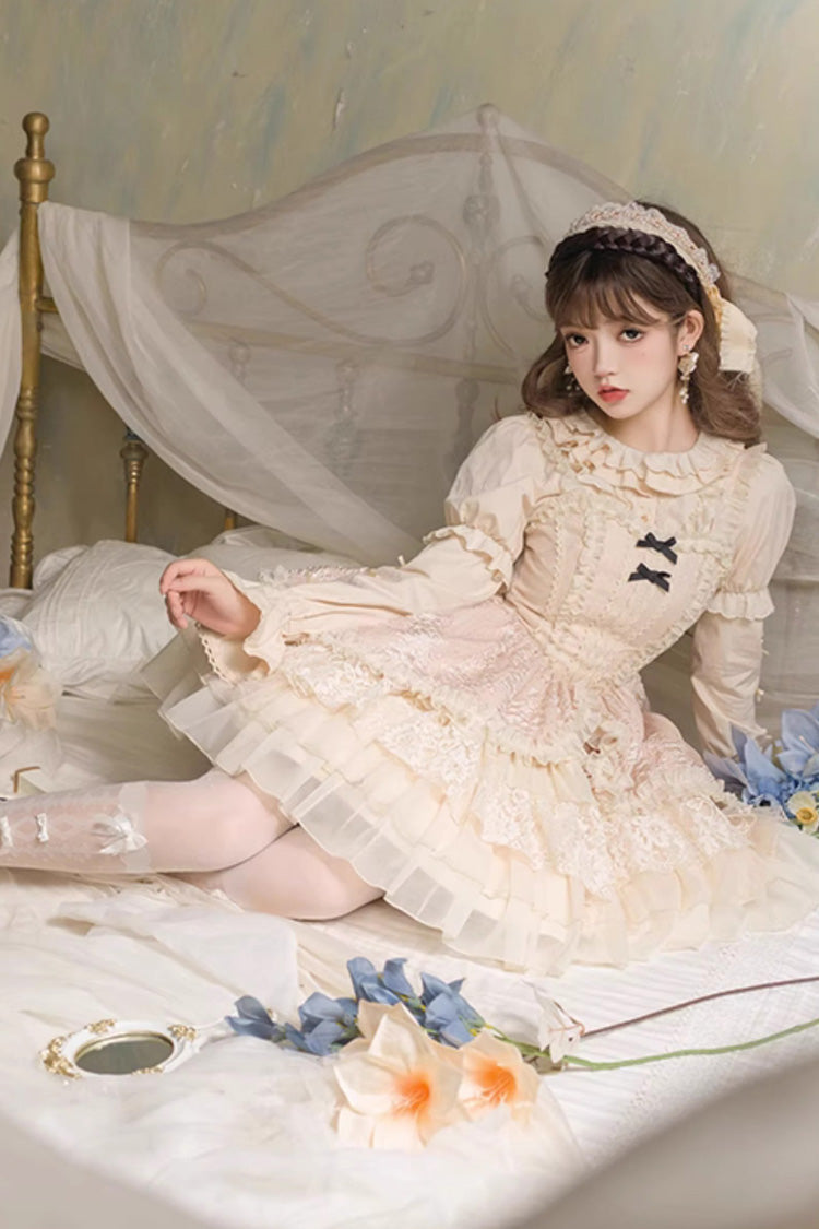 Yellow Elegant Ballet Sleeveless Multi-Layer Cake Sweet Lolita Jsk Dress