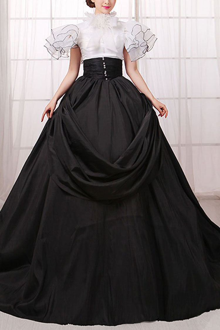 gothic victorian prom dress Black Gothic Evening Dress with Green for Special Occasions