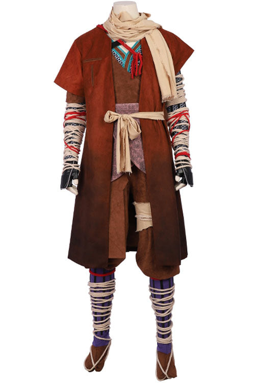 Sekiro Shadows Die Twice Shinobi Of The Divine Heir Wolf Brown Halloween Cosplay Costume One Arm Top
