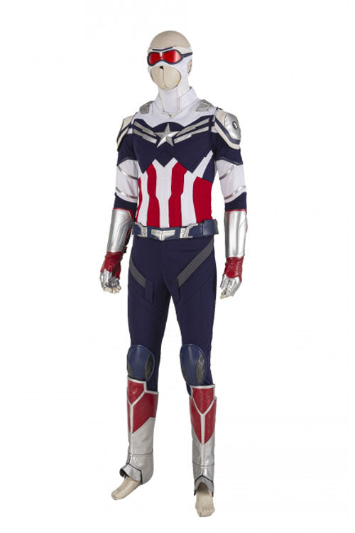 The Falcon And The Winter Soldier Captain America Falcon Sam Wilson Multi-Color Knitting Version Halloween Cosplay Costume Full Set