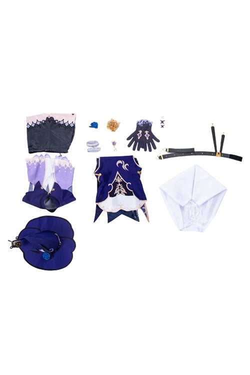 Genshin Impact Mondstadt Librarian Lisa Purple Game Halloween Cosplay Costume Full Set