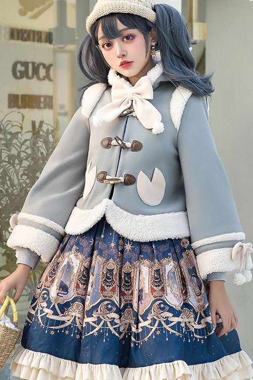Autumn Winter Double Collar Bowknot Single Breasted Sweet Lolita Cape –  LolitaInside
