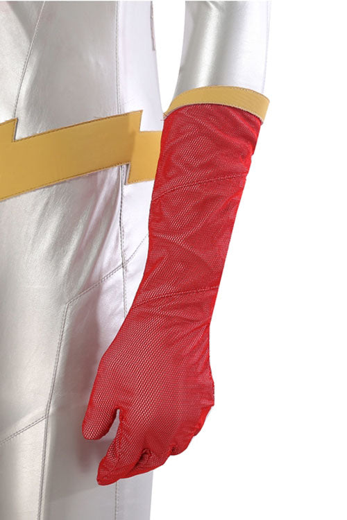 The Flash Season 7 Impulse Bart Allen Halloween Cosplay Costume Red/Silver Bodysuit