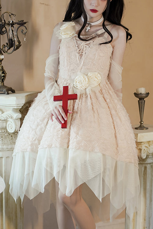 Dry Rose Fabric Irregular Hem Sweet Lolita JSK Dress