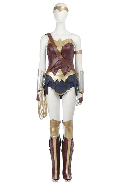 Justice League Wonder Woman Diana Prince Halloween Upgraded Version Cosplay Costume Full Set