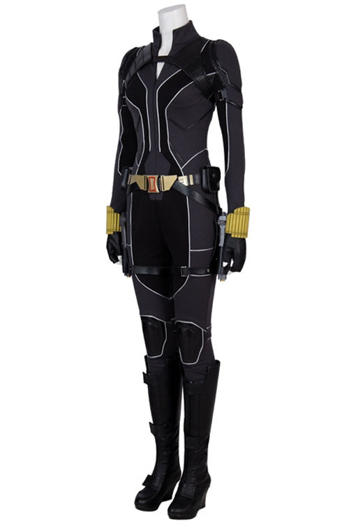 Black Widow Natasha Romanoff Black Battle Suit Halloween Cosplay Costume Full Set