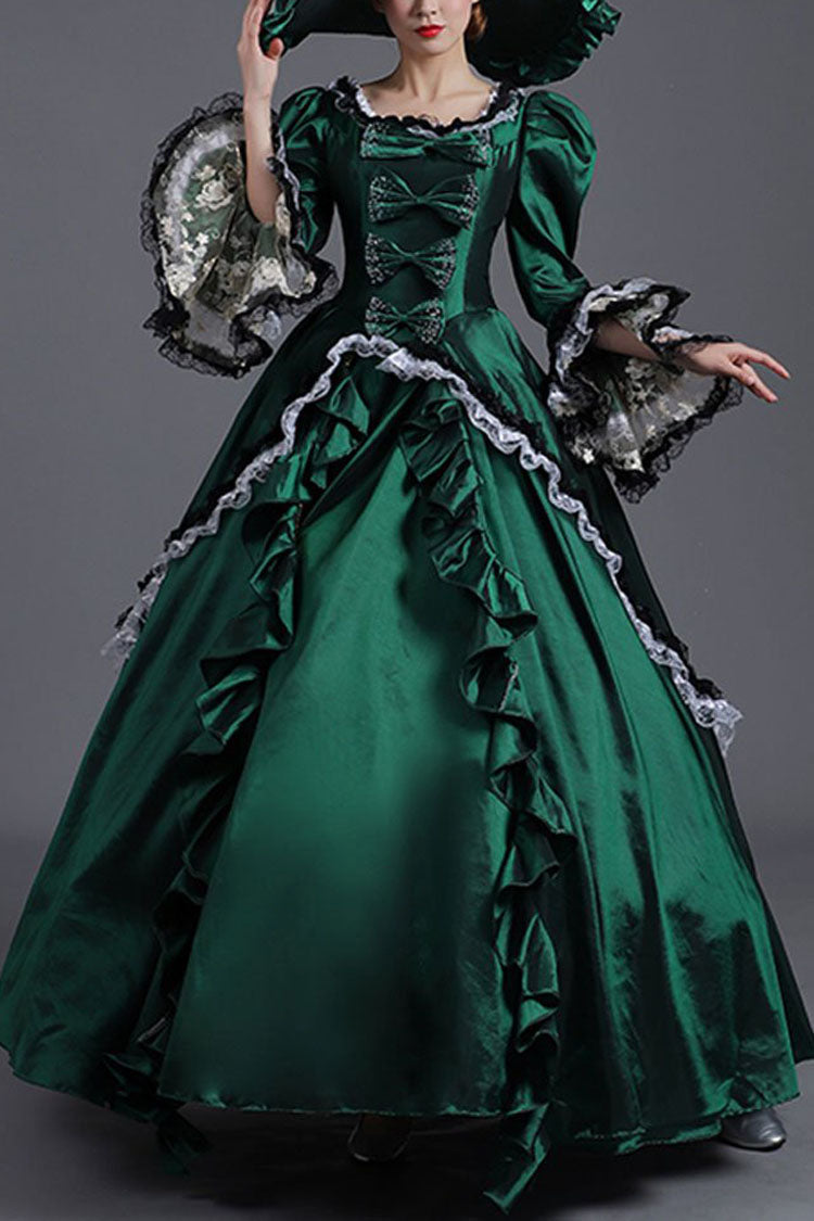 Court Style High Waisted Long Sleeves Trumpet Sleeves Bowknot Victorian Lolita Prom Dress
