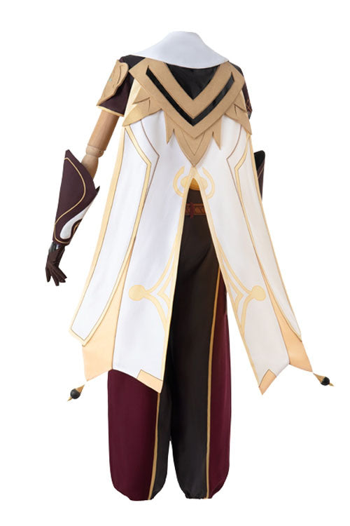 Genshin Impact Traveller Male Role Brown Game Halloween Cosplay Costume Full Set