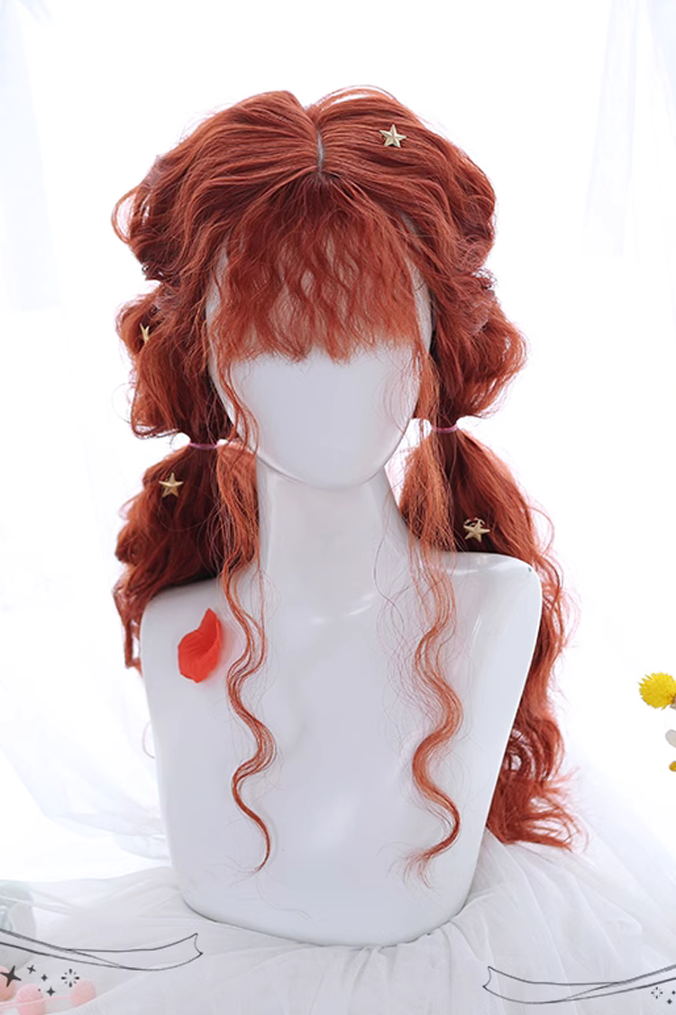 Orange Fluffy Sheep Curly Long Sweet Lolita Wigs