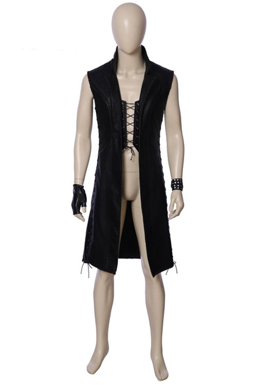 Devil May Cry 5 V The Mysterious One Halloween Black Long Vest Cosplay Costume Full Set