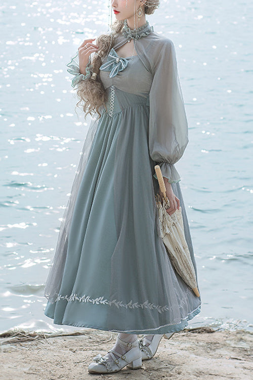 Light Green Elegant Mid High Waist Chiffon Classic Lolita OP Dress