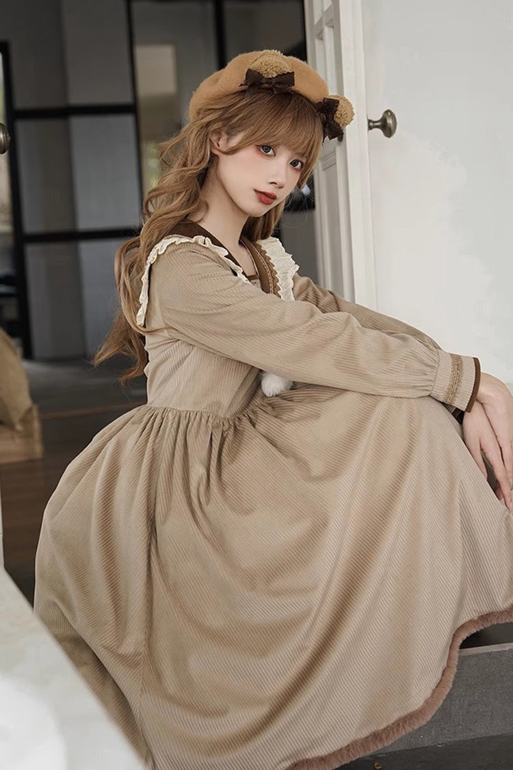 Brown Coco Diary Long Sleeves Autumn Winter Sweet Princess Lolita Dress