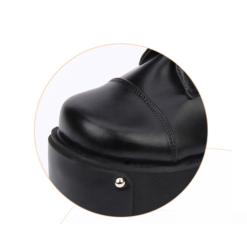 Schwarze Lolita-Stiefel mit hohem Plateau und Kreuzverzierung