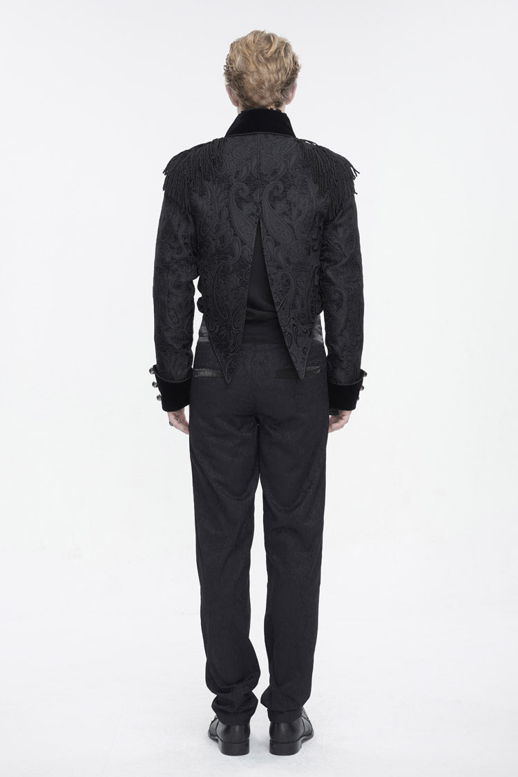 Black Tassels Swallow Tailed Men's Gothic Jacket
