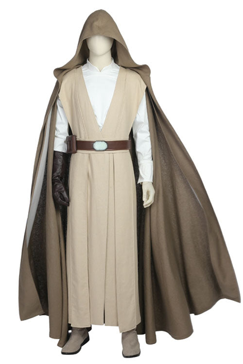 Star Wars The Last Jedi Luke Skywalker Khaki Cloak Halloween Cosplay Costume Full Set