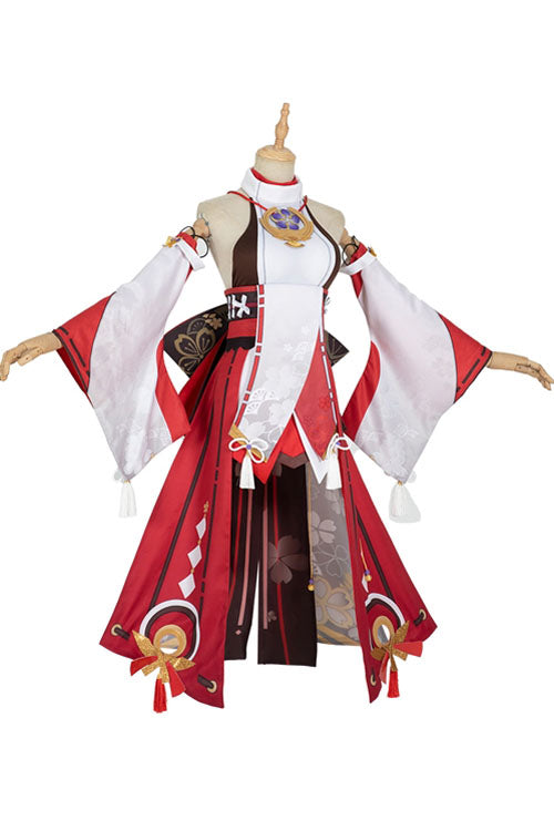 Genshin Impact Yae Miko White/Red Game Halloween Cosplay Costume Full Set