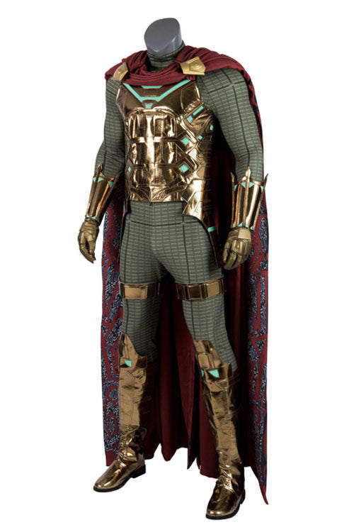 Spider-Man Far From Home Mysterio Green Battle Suit Halloween Cosplay Costume Full Set