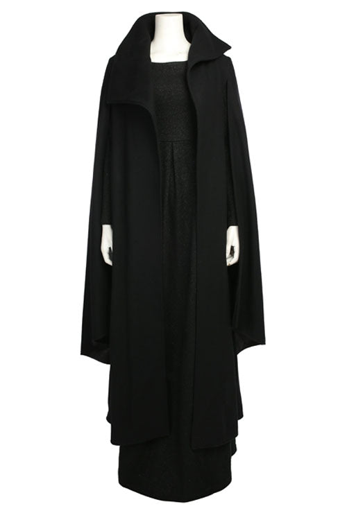 Star Wars The Last Jedi Leia Organa Solo Black Dress Halloween Cosplay Costume