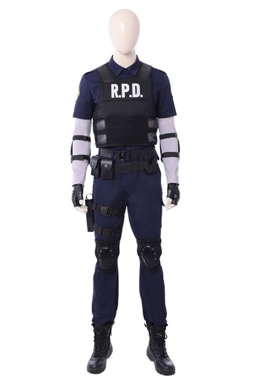 Resident Evil Biohazard Re 2 Leon Scott Kennedy Black Halloween Cosplay Costume Full Set