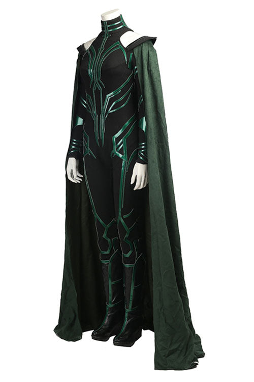 Thor Ragnarok Death Goddess Hela Style B Green/Black Halloween Cosplay Costume Full Set