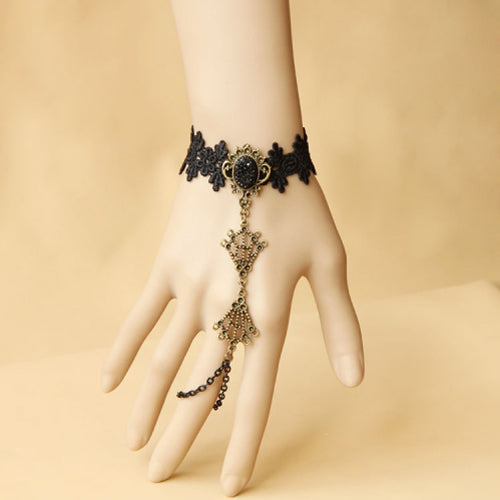 Black Romantic Retro Lace Gothic Lolita Bracelet